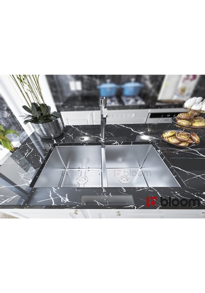 Bloom Loft 2 Gözlü Paslanmaz Çelik Eviye 34 / 34 x 70 CM