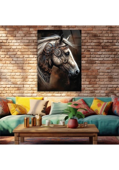 Gerçek Cama Baskı Sanat Temalı Tekli Cam Tablo 378 S340