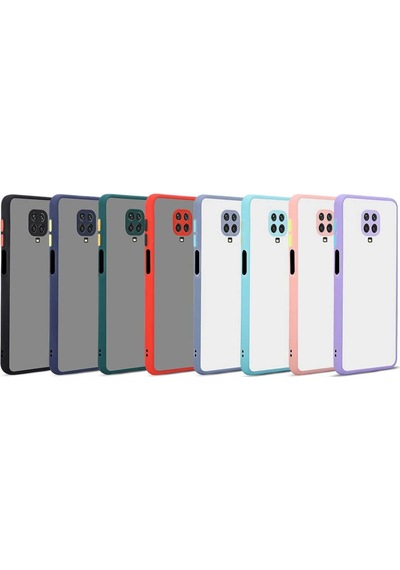 Kilifone - Redmi Note 9s Uyumlu Kılıf Arkası Buzlu Renkli Kenarlı Hux Kapak - Mor - T14540