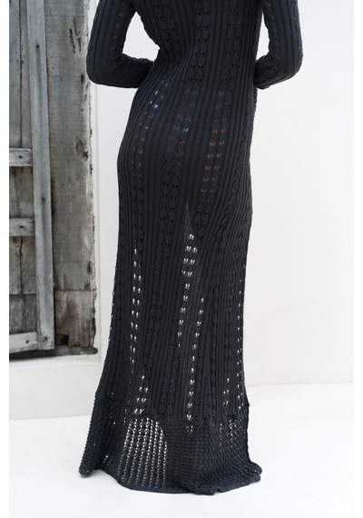 Mai Collection Mai Studios Co. Fiorella Düğmeli Füme Uzun Hırka Çok Renkli