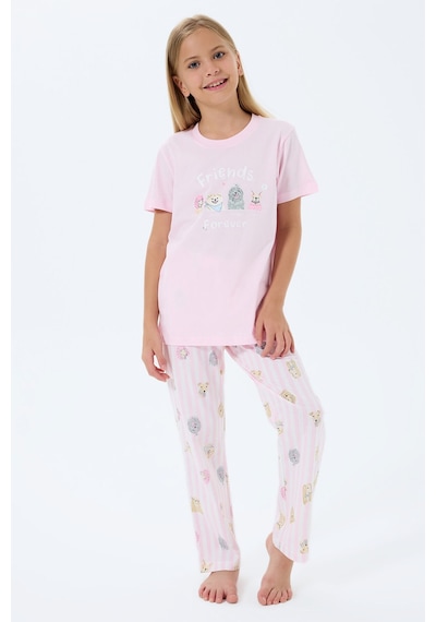 Rolypoly Kız Çocuk Pembe Pijama Takım Rp3810-c-v1 Pembe