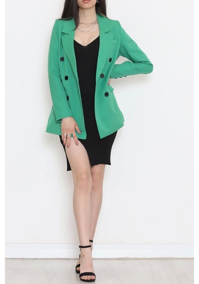 Blazer Ceket Yeşil - 80027.683. Çok Renkli