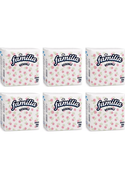 Familia Desenli Peçete 100 Lü X 6 Adet