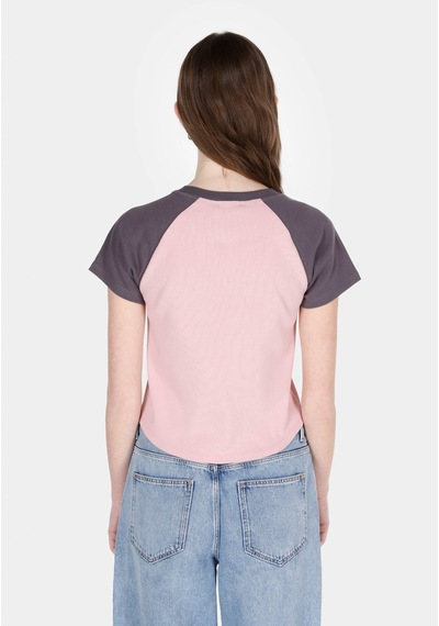 Colin's Colins Slim Fit Yuvarlak Yaka Baskılı Kadın Pembe Kısa Kol Tişört Cl1073324 Q1.v2 Pın Pembe