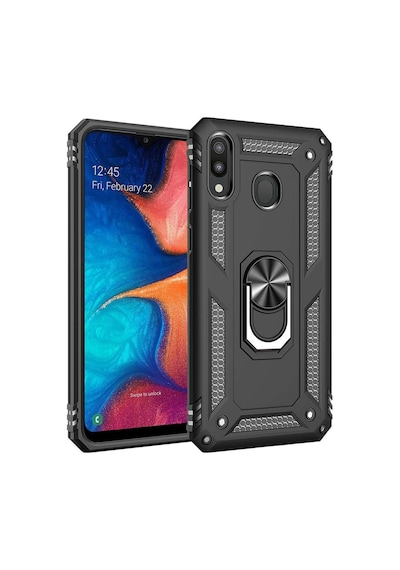 Samsung Uyumlu Galaxy A20 Kılıf Zırhlı Mıknatıslı Standlı Tank Kapak