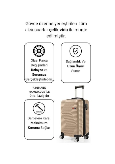 G&d Polo Suitcase Abs Gold Kabin Boy Valiz 600.06-k Altın