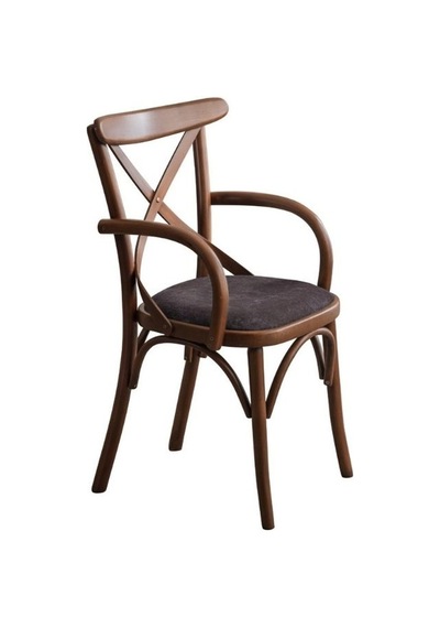 Gazzini Thonet Kolçaklı Sandalye Ceviz - Antrasit