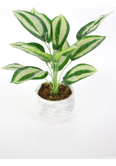 Saksıda Uzun Yapraklı Yapay Bitki 42 Cm Model-8