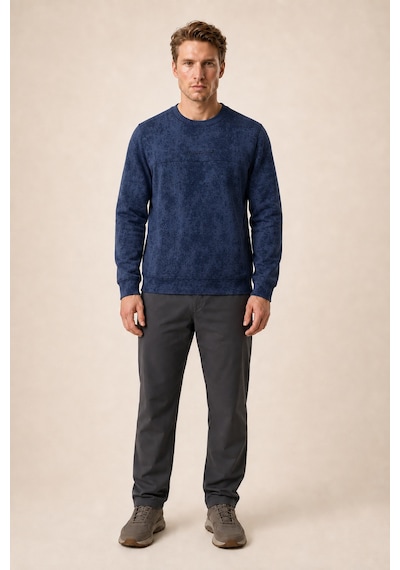 Redline Continu Erkek Kışlık Regular Fit Kışlık Bisiklet Yaka Sweatshirt Lacivert