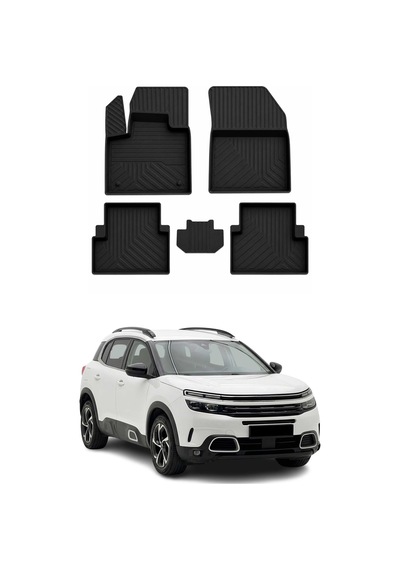 Citroen C5 Aircross 2017-2026 Uyumlu 4d Havuzlu Paspas Kauçuk Siyah 5 Parça
