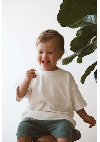 Oh La La Koala Beyaz Bisiklet Yaka Oversize T-shirt Bebek - Çocuk beyaz