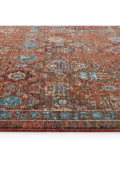 Cool Halı Saray Kiremit Vintage Etnik Çiçek Desenli Yumuşak Dokulu Bohem Oturma Odası Salon Halısı Turuncu