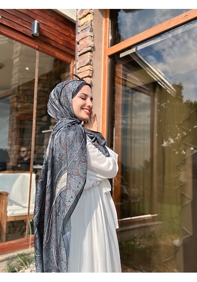 Nûda Vela Desen Soft Şal Siyah