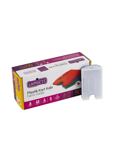 Lamiess Lms 217 Dikey Plastik Kart Kabı Şeffaf 50'Li