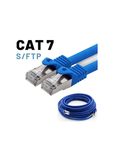 Irenis CAT7 Kablo S/FTP LSZH Ethernet Network Lan Ağ Kablosu 1 M-Mavi