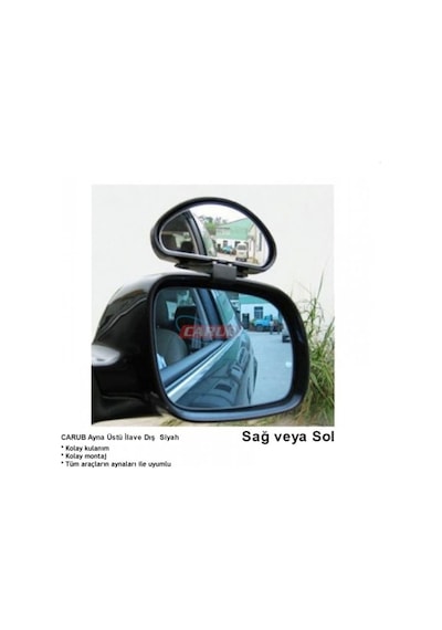 Ayna Üstü İlave Dış Oval 12 5 Cm Sürücü Eğitmen Siyah