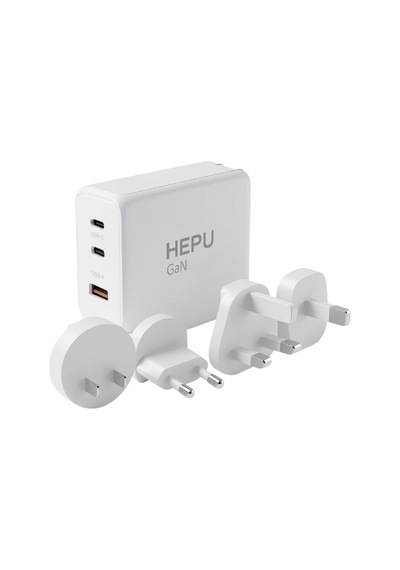 Hepu Hp304 100w Gan Seyahat Adaptörü 4 Farklı Ülke Uyumlu Başlık