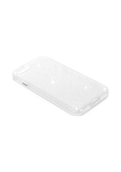 Noktaks - İphone Se 2020 Uyumlu Kılıf Simli Koruyucu Eni Kapak - Mor - T15272