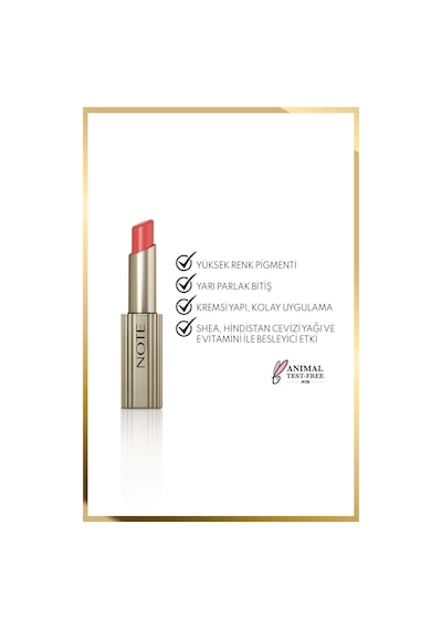Note Aura Silk Lipstick Kremsi Yarı Parlak Ruj 09 Autumn Aura - Mercan