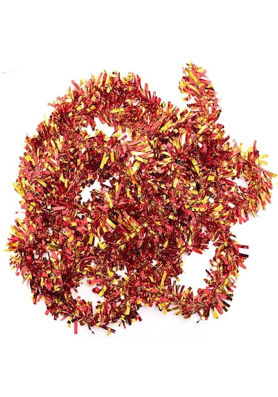 Kırmızı Altın Renk 4 Cm Genişlik Garland Çift Renk Sim Süs 180 Cm 5492 Diğer