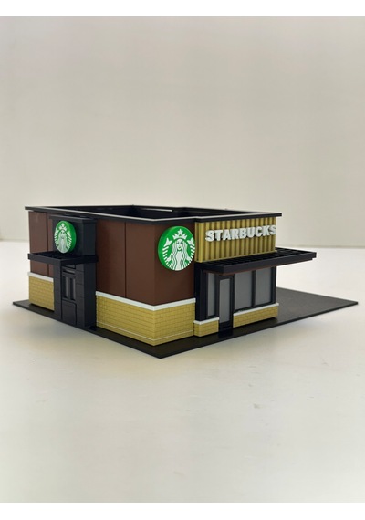 3d Baskı 1/64 Ölçekli Kahve Dükkanı Bina Tasarımlı Diorama Araç Sergileme Garajı
