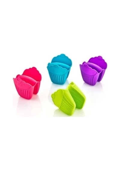 Roseroi Cupcake Şekilli Lüx Renkli Fırın Eldiveni - Asorti Renk Çok Renkli