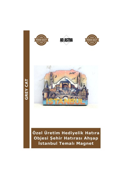 Özel Üretim Hediyelik Hatıra Objesi Şehir Hatırası Ahşap İstanbul Temalı Magnet Çok Renkli