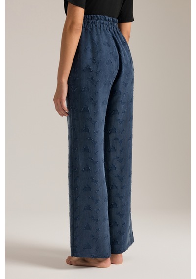 Aker Lacivert Dokulu Tencel Beli Lastikli Pijama Altı Lacivert Lacivert