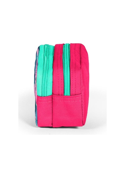 Coral High Kids Neon Mercan Flamingolu İki Bölmeli Kalem Çantası