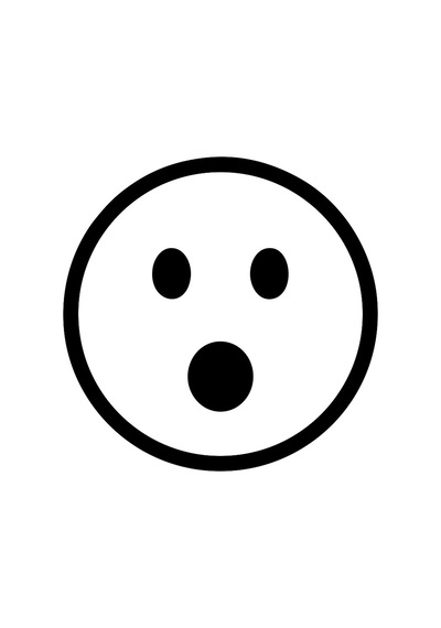 Şaşıran Emoji Araba Sticker 17x17 Cm Siyah