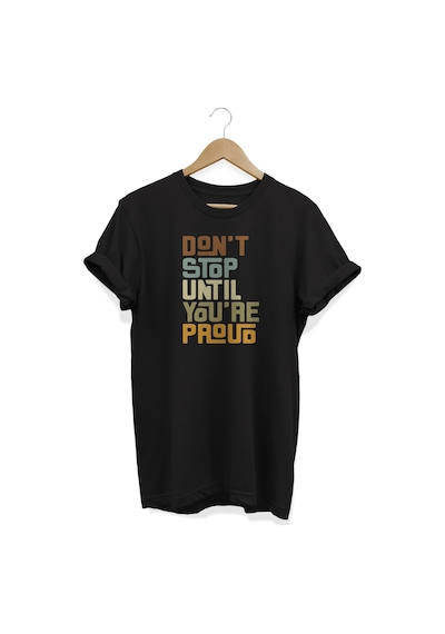 D'ont Stop Baskılı Siyah T-shirt Siyah