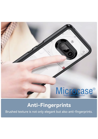 Microcase Nothing Phone 3a Pro Shield Serisi Darbeye Dayanıklı Yarı Esnek Plastik Tpu Kılıf - Al8100 Füme