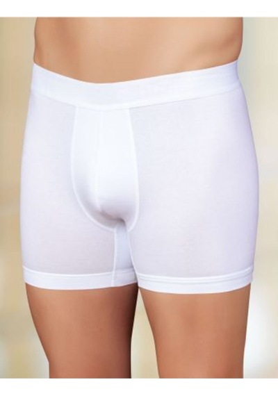 Erkek Likralı Boxer Beyaz 6'lı Paket Yazılı Torbalı Boxer Me031 Beyaz