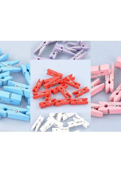 100 Adet Ahşap Mini Bardak Mandalı