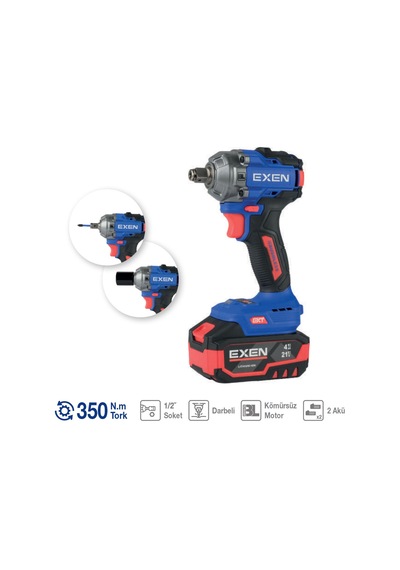 Exen En 234 Sm Kömürsüz Şarjli Somun Sökme 21v 4.0 Ah 350 N.m