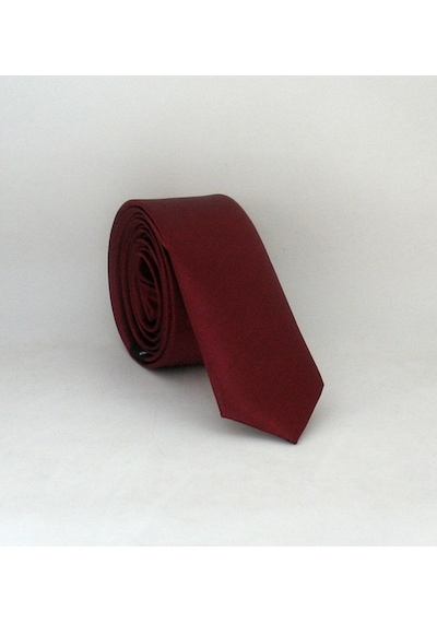 Kalender Giyim Bordo Ultra Slim Fit Düz Renk Saten Kravat - USS-04 Bordo