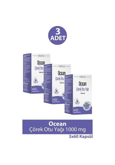 Ocean Çörek Otu Yağı 1000 Mg 60 Kapsül 3 Adet