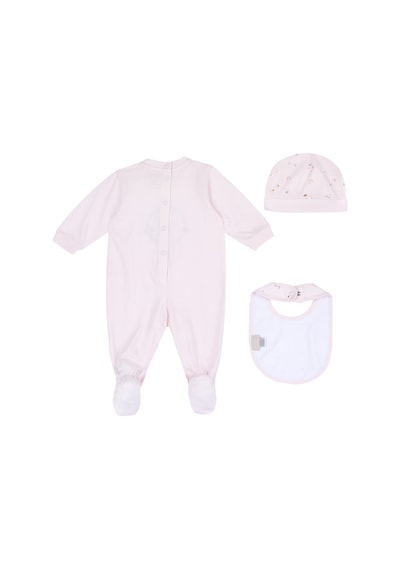 Chicco Kız Bebek Tulum, Şapka Ve Önlük Hediye Seti 09102093000000 000011 Pembe