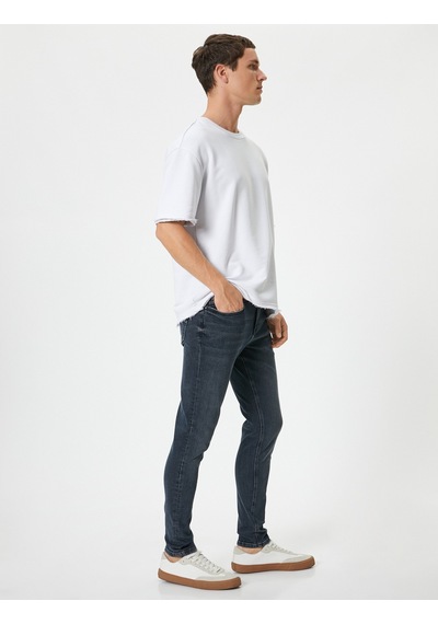 Koton Skinny Fit Kot Pantolon - Michael Jean İndigo Stone 4sam40125nd İndigo - Taş