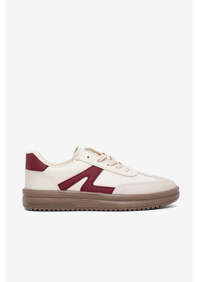 Tonny Black Rahat Kalıp Kauçuk Taban Bağcıklı Sneaker Kadın Bej Bordo Sneaker Tbtyldz005 Bej - Bordo