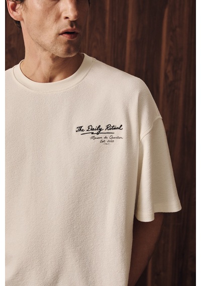 Grimelange Elan Erkek Baskılı Ve Nakışlı Ekru T-shirt
