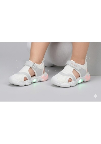 Vicco Soft Işıklı Phlon Hafif Rahat Taban Çocuk Sandalet Beyaz