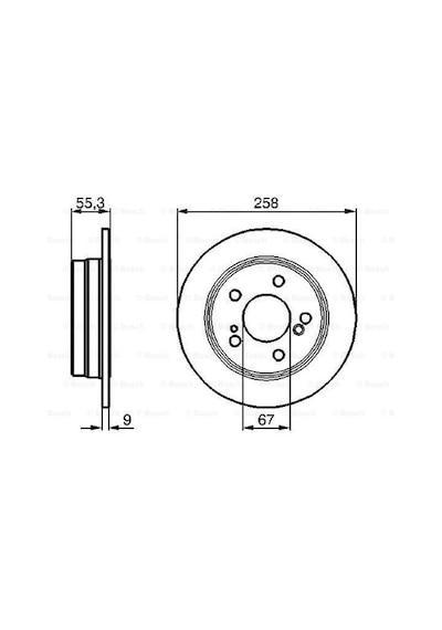 Mercedes E Serisi 124 E220 2.2 1993-1995 Bosch Arka Disk 258mm 2 Adet