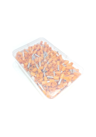 4 Mm Tek Girişli İzoleli Kablo Yüksüğü - Fransız Norm Turuncu 1 Paket 500 Adet