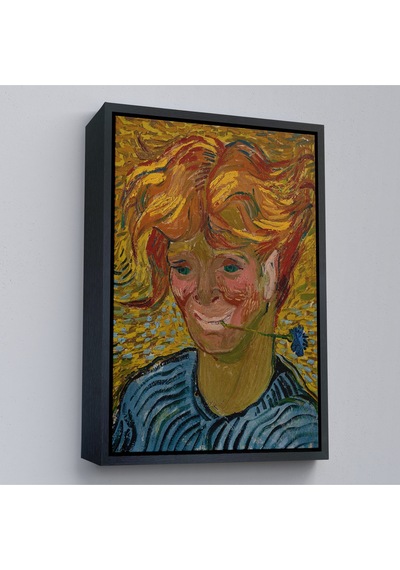 Çerçeveli Vincent Van Gogh - Mavi Kantaronlu Delikanlı Tablo - Young St. John's Wort-7477