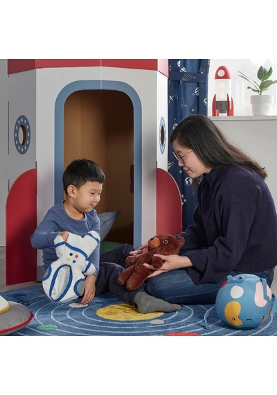 Ikea Aftonsparv Peluş Oyuncak 28 Cm Beyaz - Kahverengi - Mavi