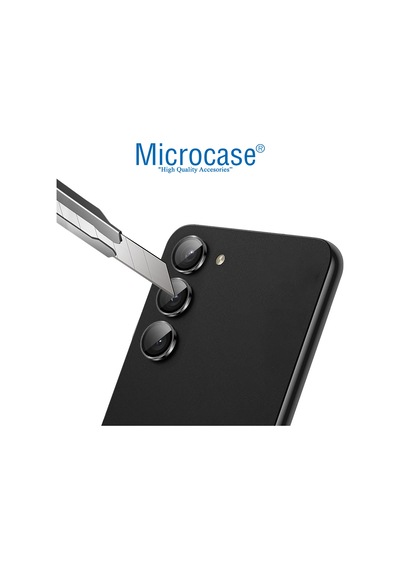 Samsung Uyumlu Galaxy S23 Kamera Lens Koruyucu Halka Set Siyah AL8114