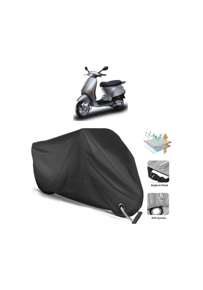 Piaggio Et4 150 Motosiklet Branda (Bağlantı, Kilit Uyumlu)-Siyah (457273407)