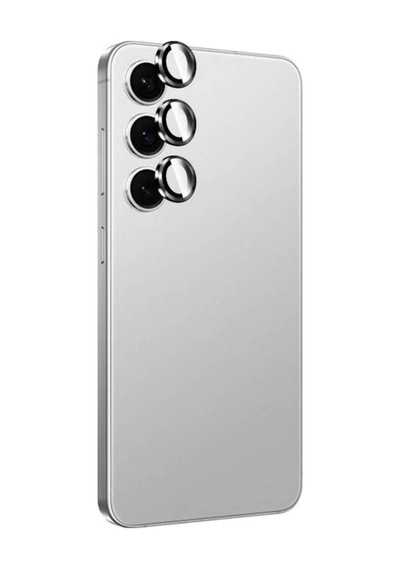 Samsung Uyumlu Galaxy S24 Plus Zore Titanium Premium Temperli Kamera Lens Koruyucu Gri