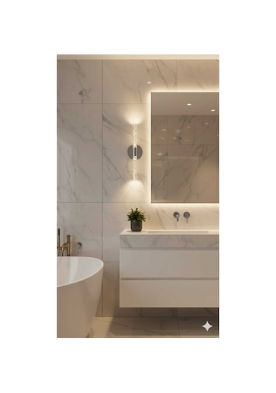 Bubbleflux Medium 40 Cm Modern Tasarım Led Aplik - Duvar Lambası - Gümüş - Elektrikli - Günışığı Gümüş Elektrikli